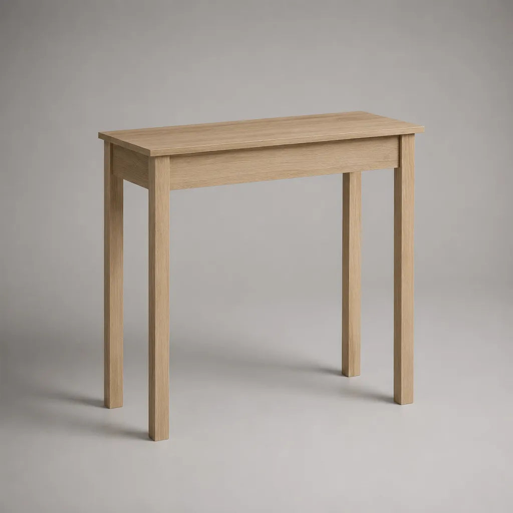 Console d’entrée rectangulaire en bois, chêne clair, 100 × 30 × 80 cm