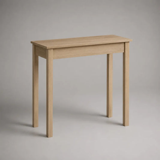Console d’entrée rectangulaire en bois, chêne clair, 100 × 30 × 80 cm